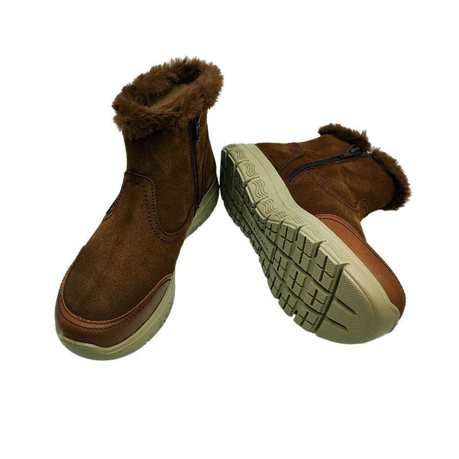 Botín bajo con cremallera y forro de abrigo