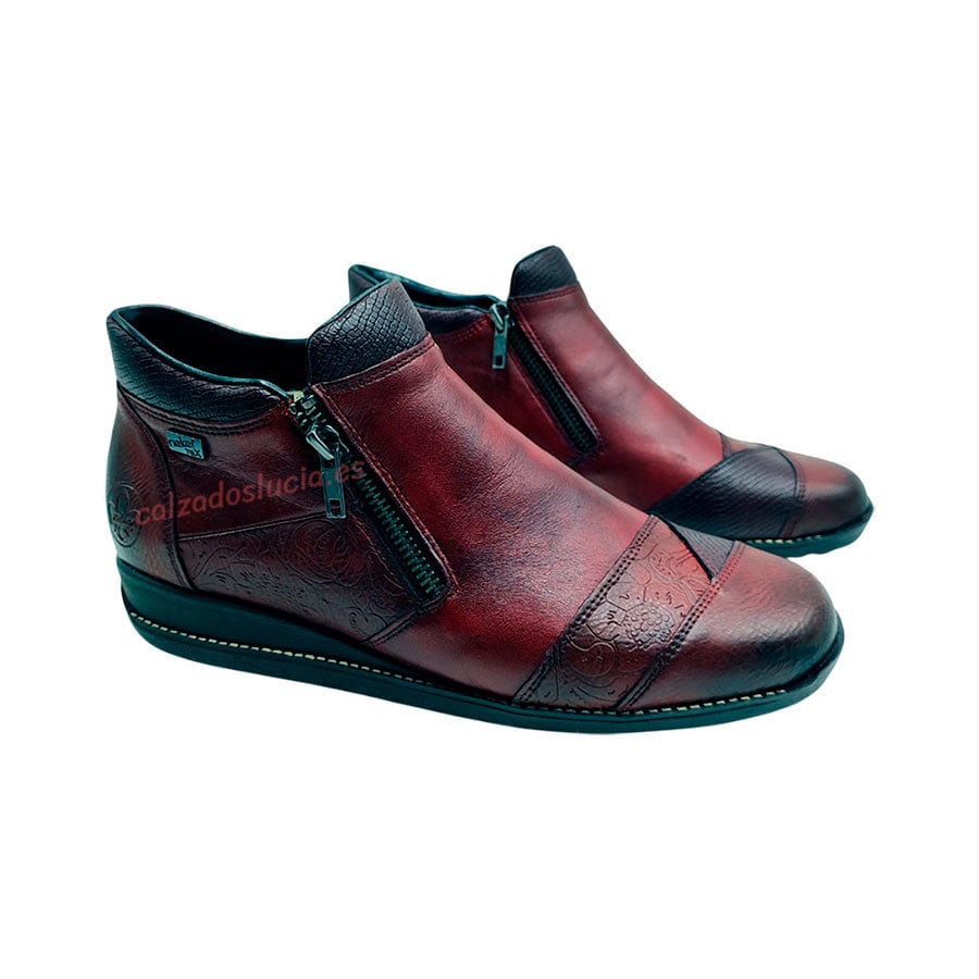 Botín burdeos de mujer