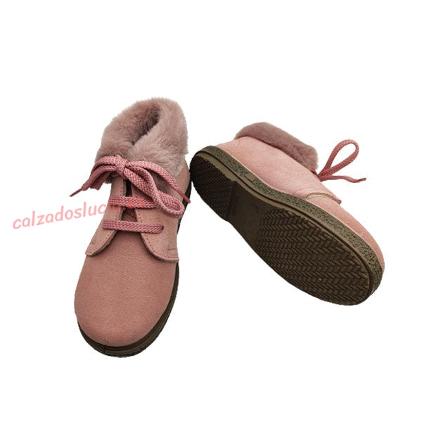 Botita de pelos rosa de niña Vul-Peques