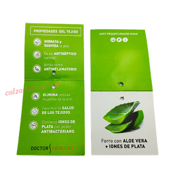 Forro de aloe vera e iones de plata