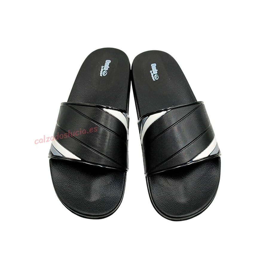 Chancla negra de goma para hombre