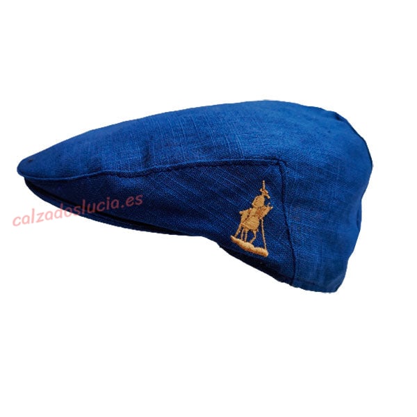 Gorra de lino para hombre en azul