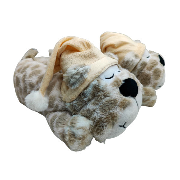 Pantufla gatito con gorro de dormir