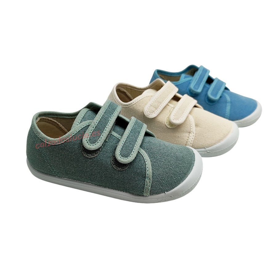 Zapatilla de lona con velcro para niños pequeños
