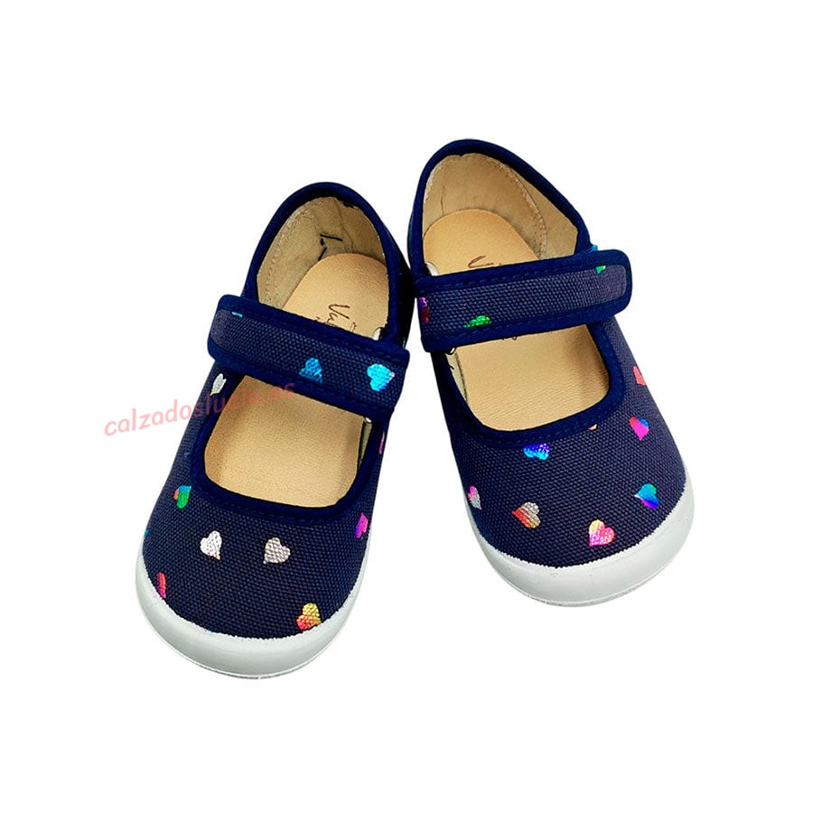 Bailarina de lona con corazaones de Vul-Peques