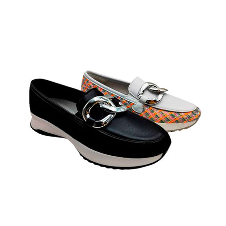 Mocasín deportivo Rieker en negro y blanco