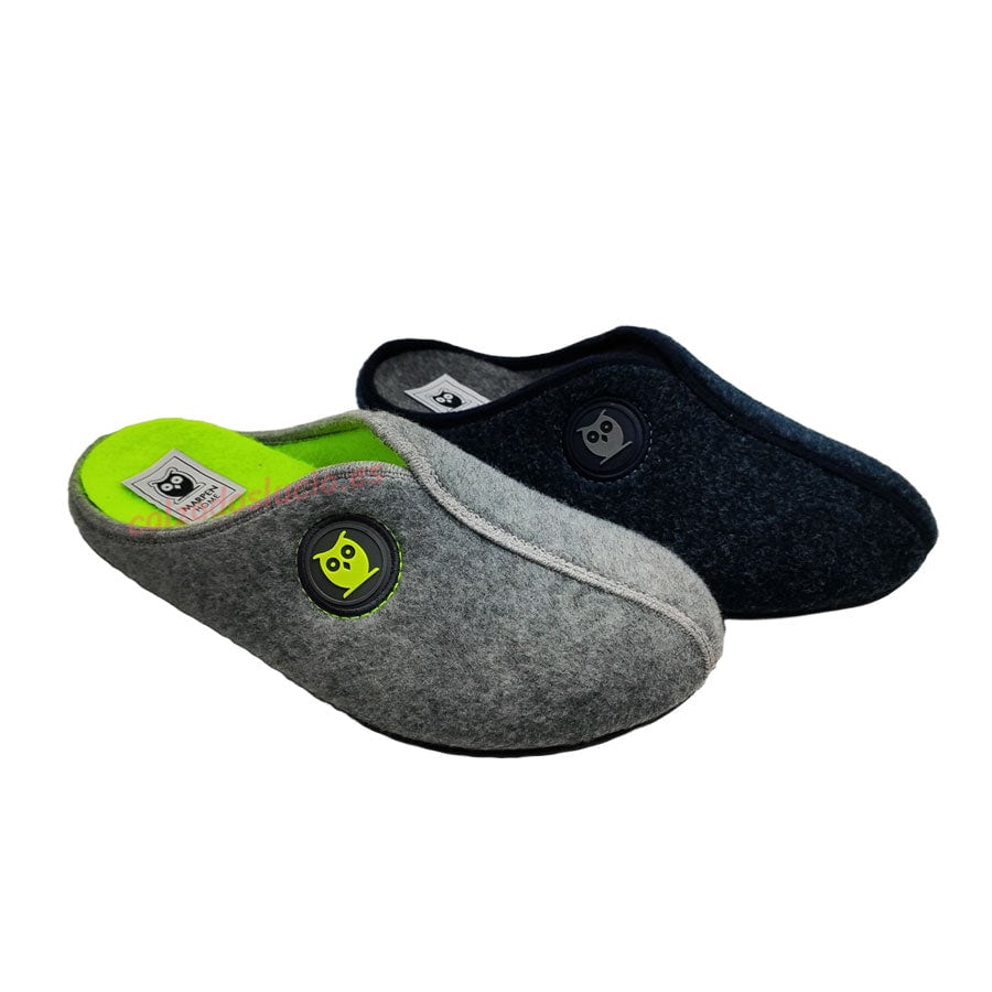 Zapatilla casa destalonada de franela para hombre