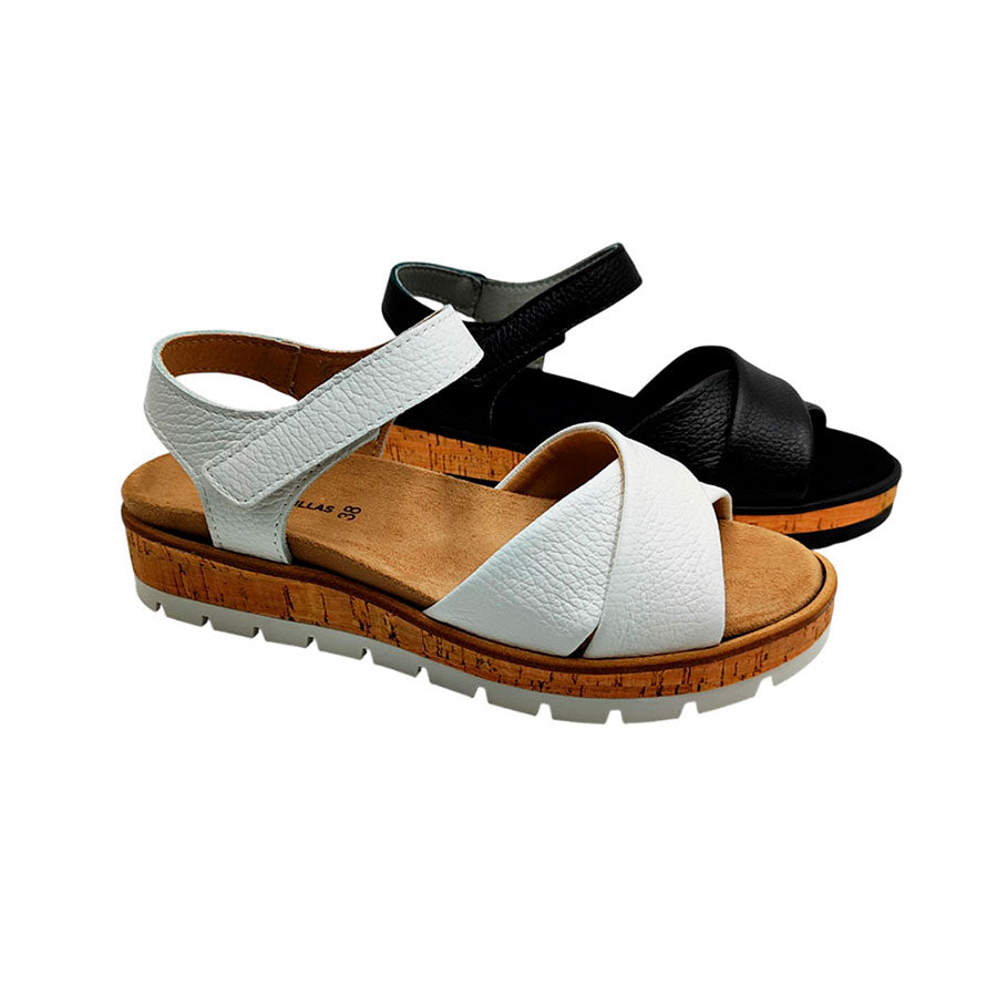 Sandalia tiras cruzadas de mujer