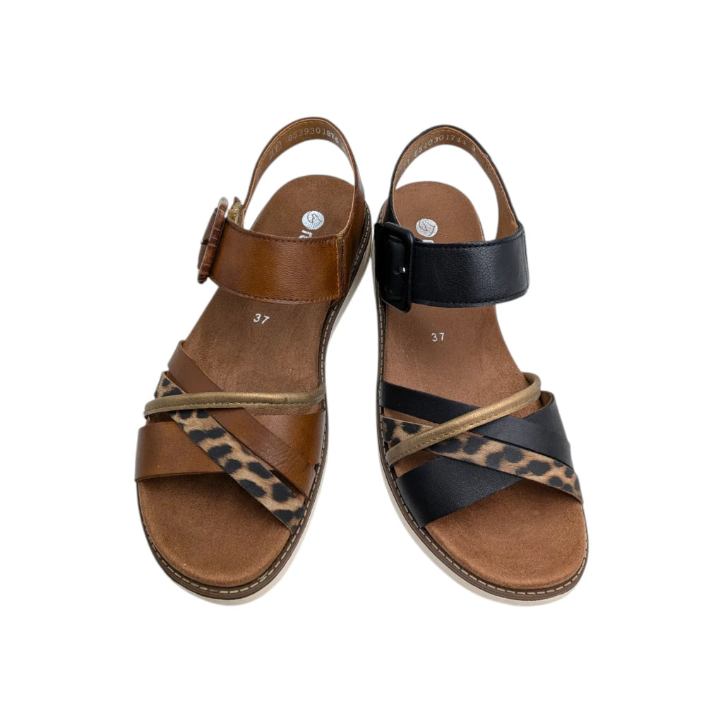 Sandalias animal print para plantilla ortopédica, Remonte