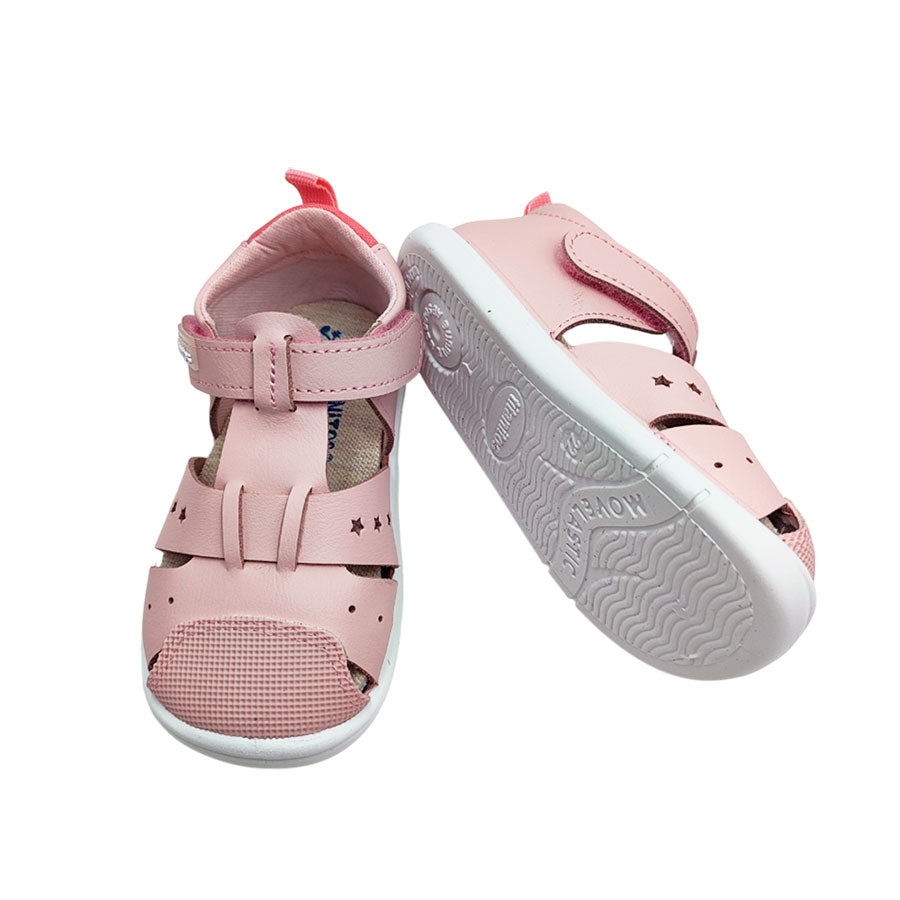 Sandalia rosa de bebé con puntera reforzada