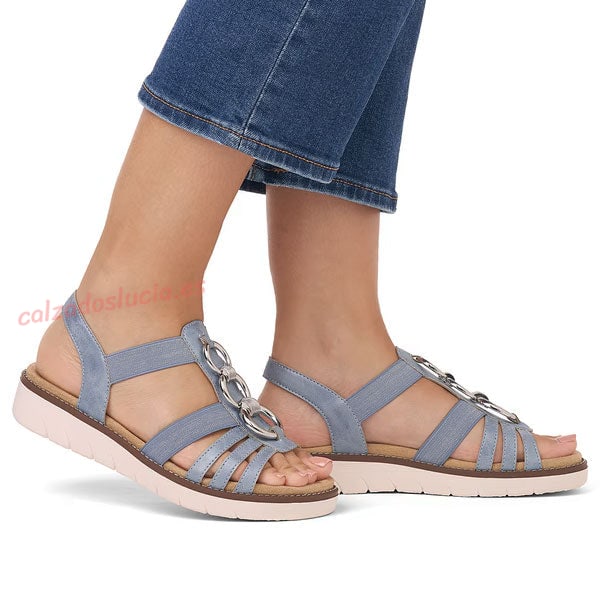 Sandalia celeste con plantilla