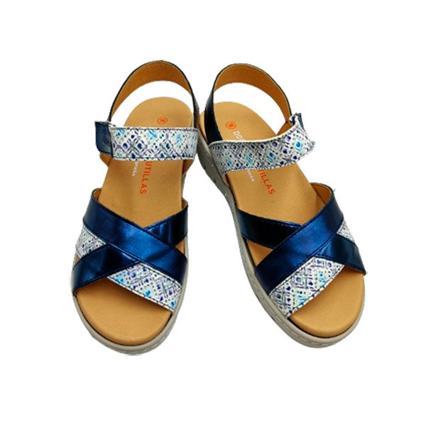 Sandalia azul marino para señora