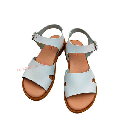 Sandalia lisa en blanco Titanitos