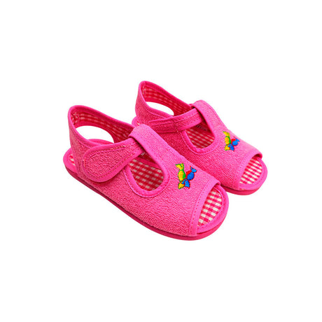 Zapatilla de casa en rizo descubierta para niña