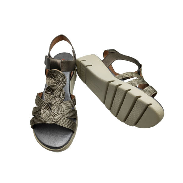 Sandalia color acero ancho especial D. Cutillas