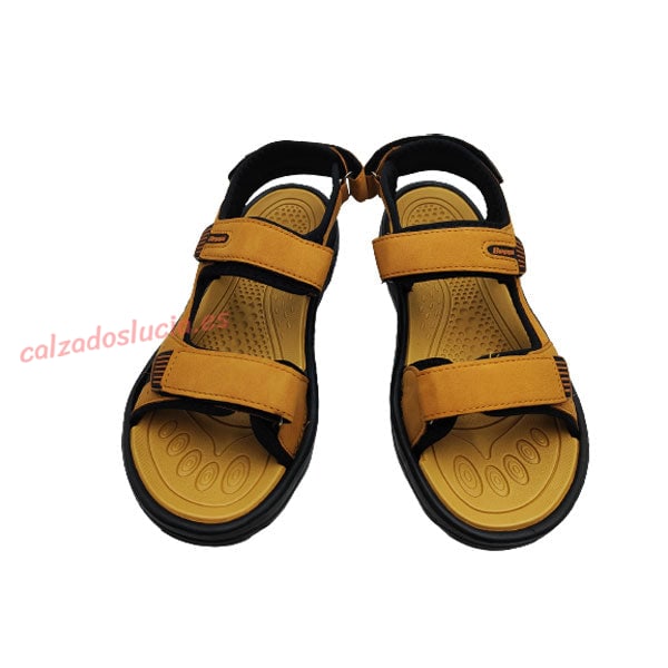 Sandalia camel con velcro Beppi