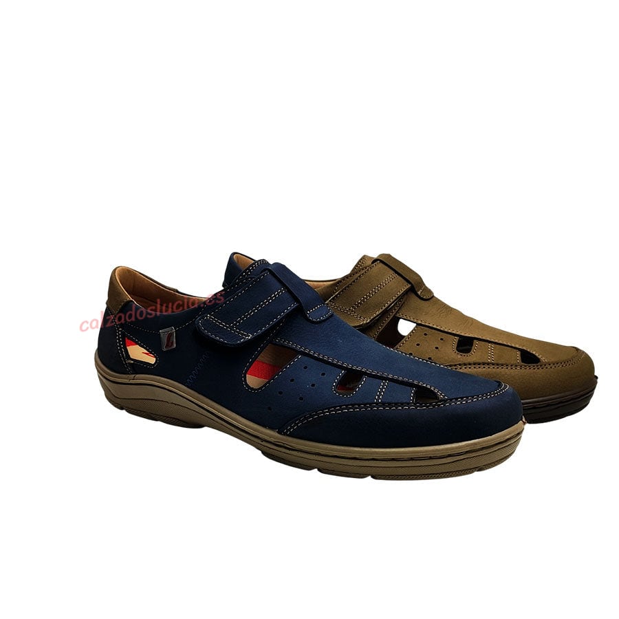 Sandalia Luisetti en nobuk marino