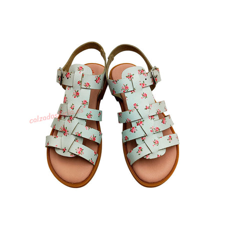 Sandalia estampada de flores Titanitos