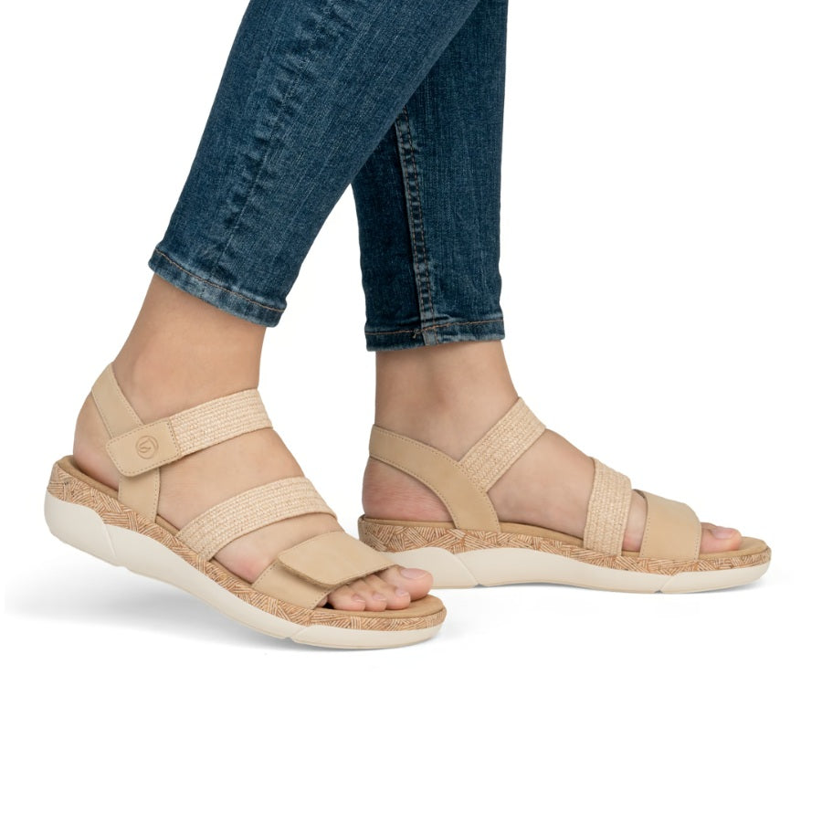 Sandalia de mujer con velcros y plantilla extraíble Remonte