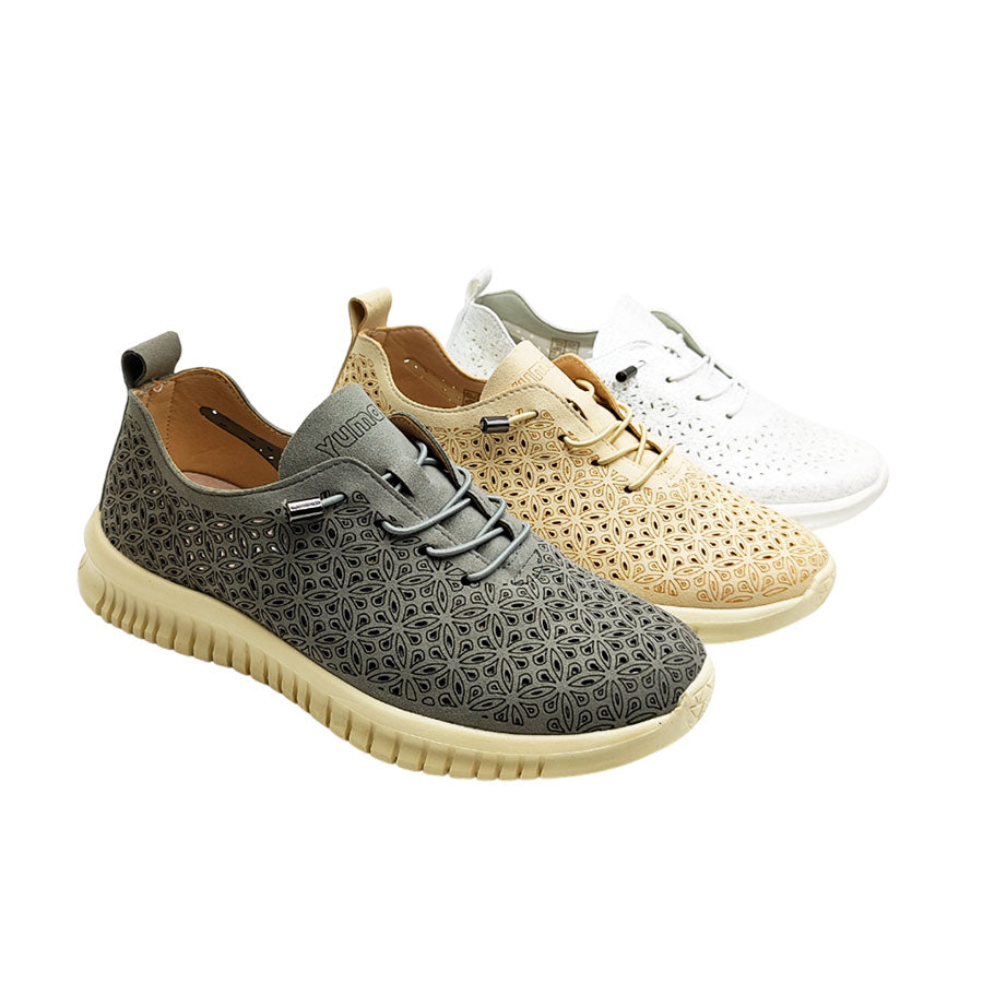 Zapatilla taupe de Yumas modelo Curazao