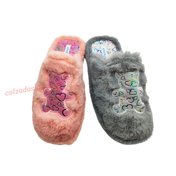 Pantufla de pelos osito de Andinas