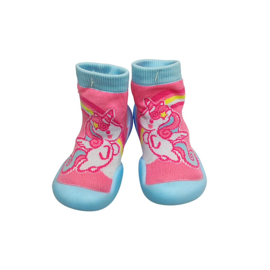 Pantufla calcetín de niñas con unicornio