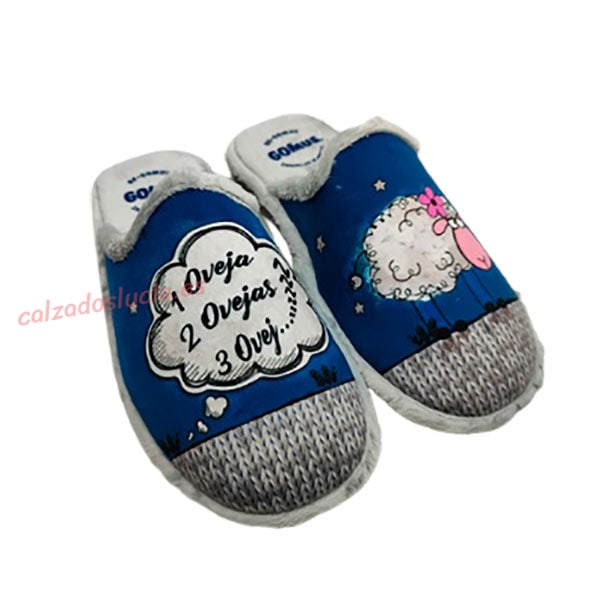 Zapatilla de casa Gomus contando ovejitas de Muro