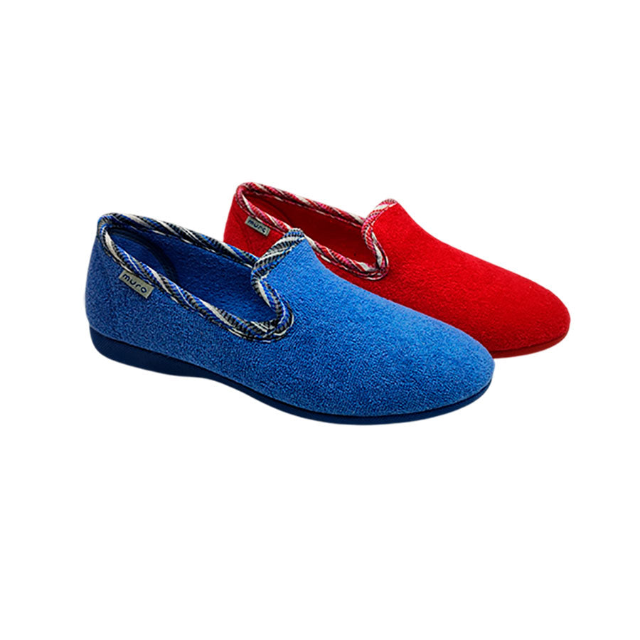 Zapatilla casa verano de mujer en rojo y azul de Muro 404