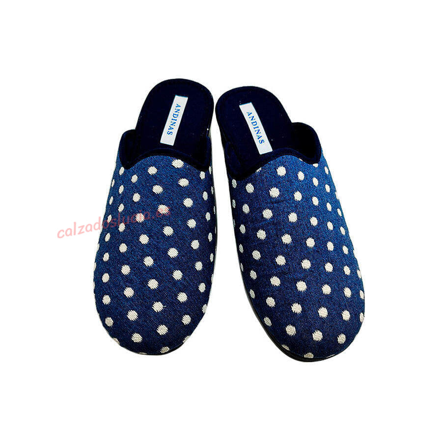 Zapatilla de casa en lona con cuña Andinas