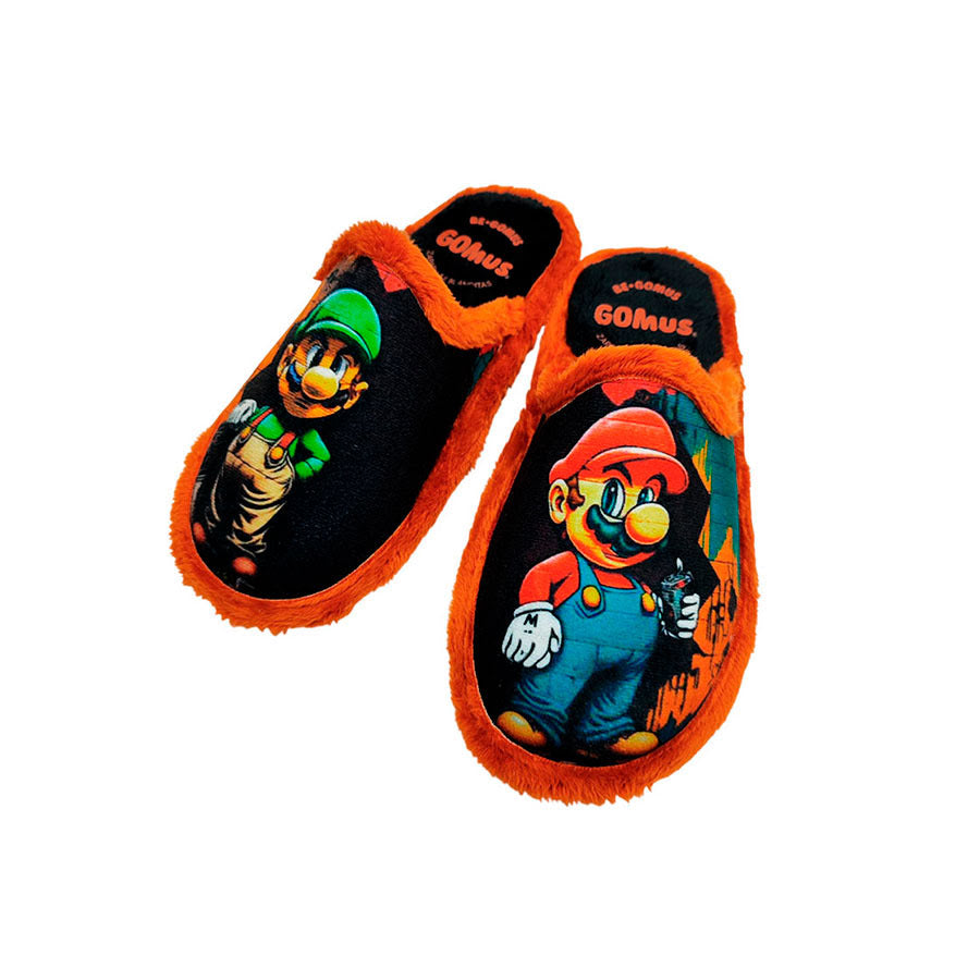 Zapatilla de casa para niños estampación videojuegos