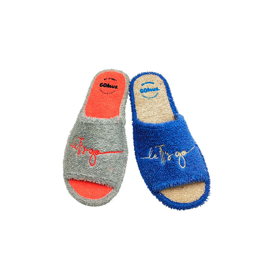 Zapatilla de casa en rizo con puntera abierta de Gomus