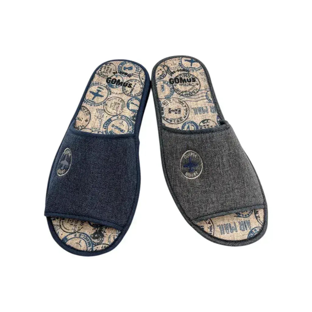 Vista de la plantilla estampada con sellos tipo "Air Mail" de la zapatilla Gomus.