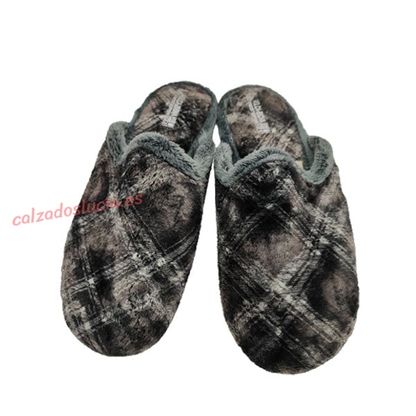 Zapatilla de casa Vulca-Bicha a cuadros para hombre