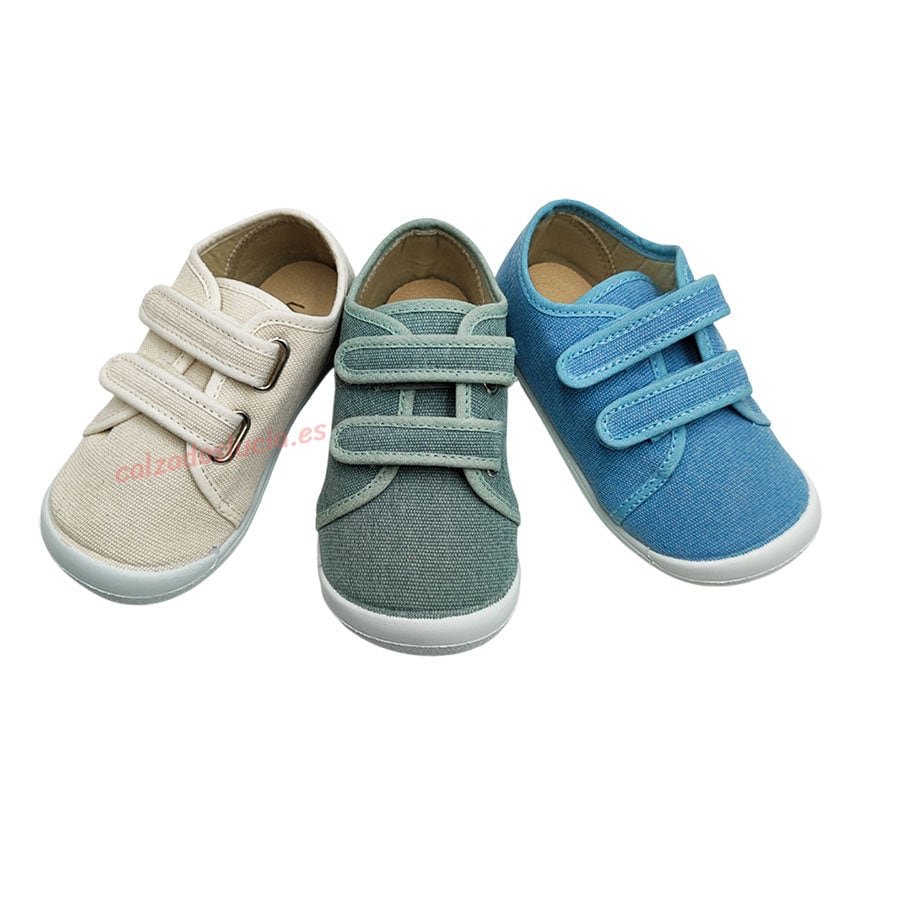 Zapatilla de lona con velcro para bebés