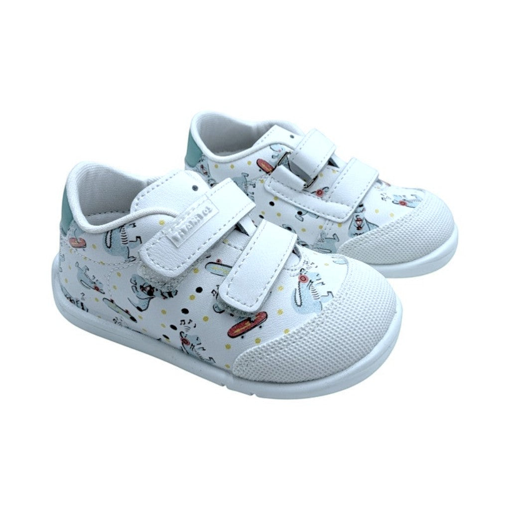 Dulce zapatilla deportiva para pequeños con estampación de dibujos, horma respetuosa.