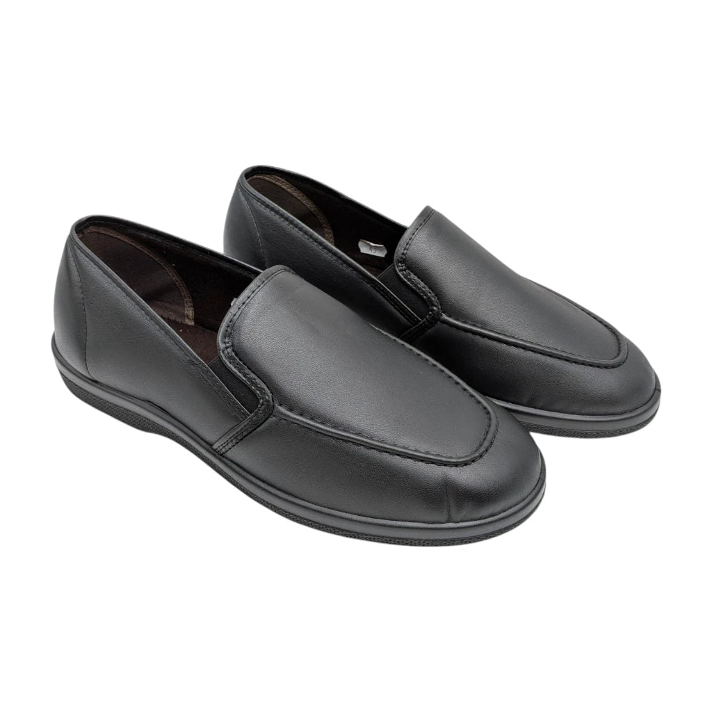 zapato confort para hombre mayor, horma ancho especial en negro