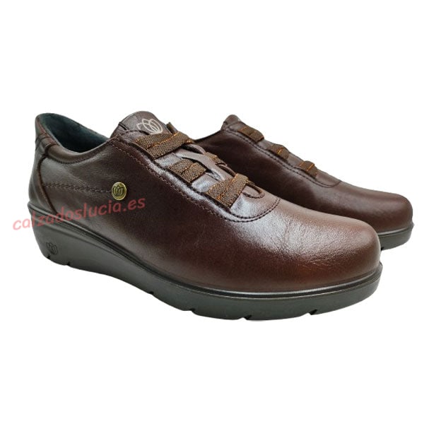 Zapato Laura Azaña marrón con cuña