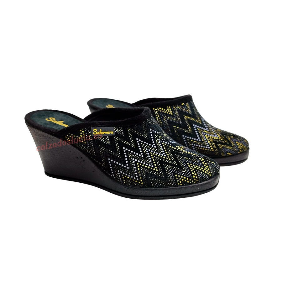 Zueco cuña alta Salemera estampado Habana