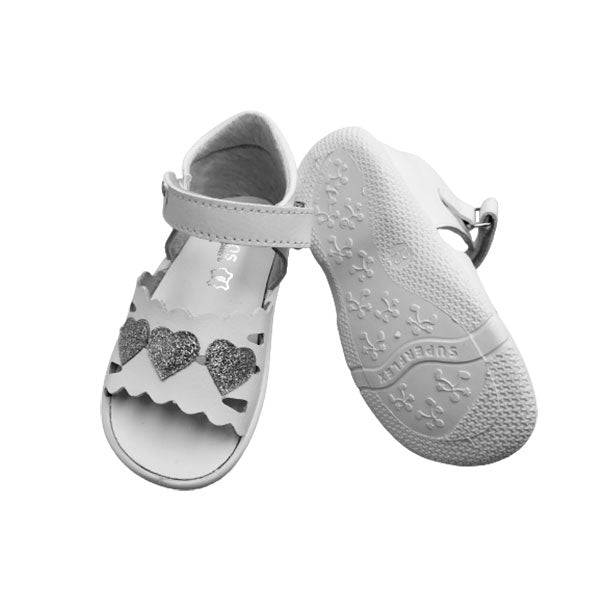 Sandalia niña blanco y plata de Titanitos