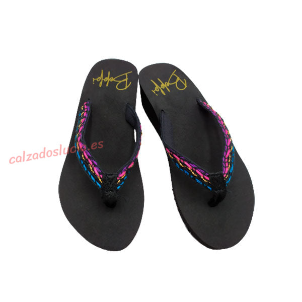 Chancla playera de mujer con cuña