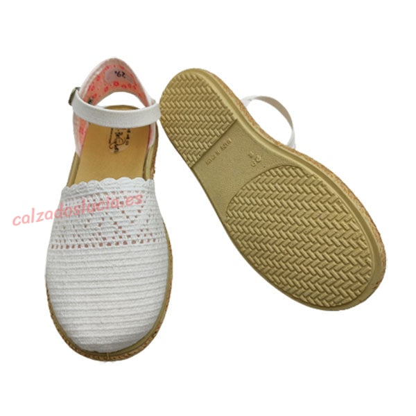 Alpargata blanca de niña para ceremonias