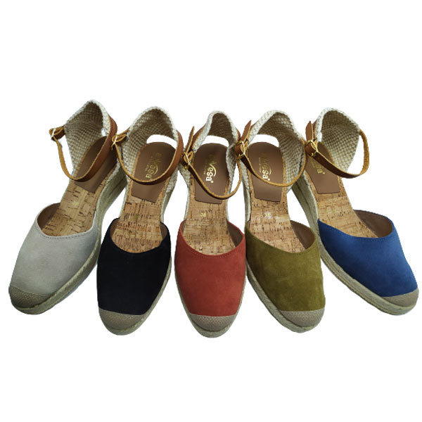 Espardeñas mujer en piel con cuña