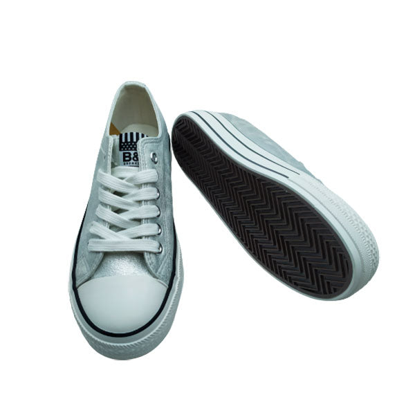 Basket de niña en lona plateada B&W