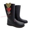 Bota alta de cremallera con corazones