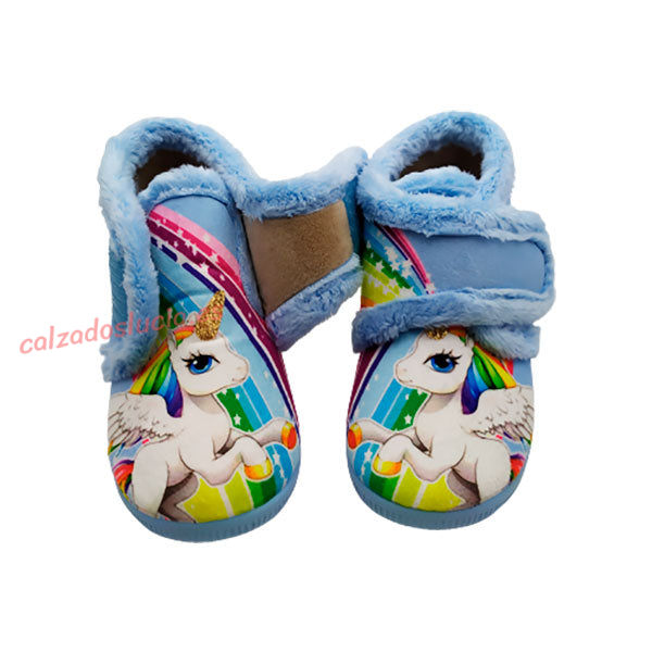 Botita de casa unicornio celeste Vulca-Bicha