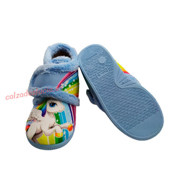 Botita de casa unicornio celeste Vulca-Bicha