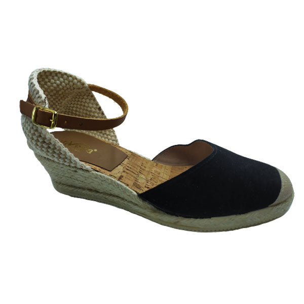 Alpargata de piel en negro Anvesa