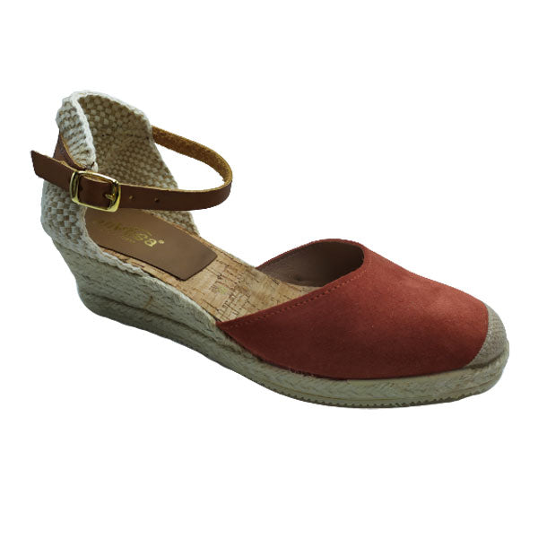 Alpargata en piel color teja Anvesa