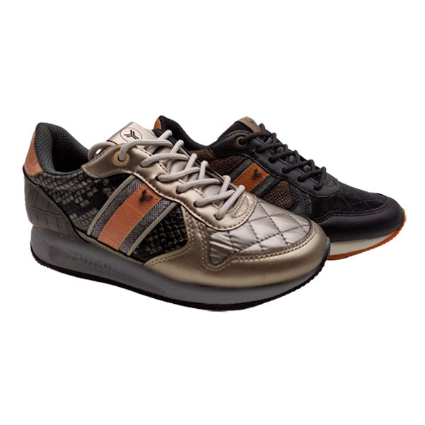 Zapatilla Camille en negro y plomo de Yumas