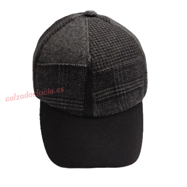 Gorra de visera patchwork en negra